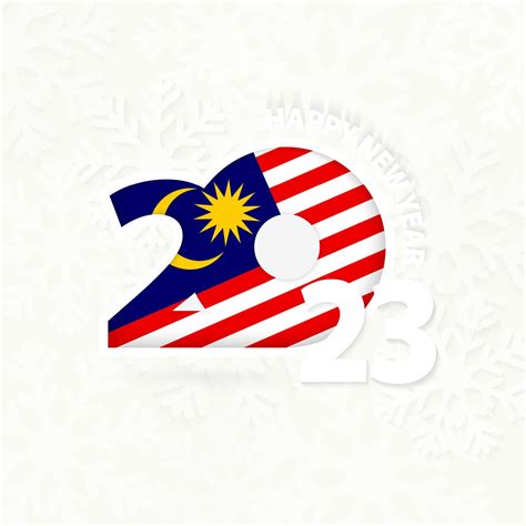 New Year 2023 for Malaysia on snowflake background. 16370229 Vector Art ...