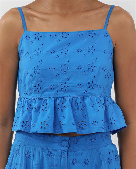 Riachuelo Regata Cropped Lastex Em Laise Azul Pool By Riachuelo