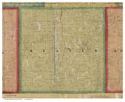 Beaver, Ohio 1860 Old Town Map Custom Print - Mahoning Co. - OLD MAPS