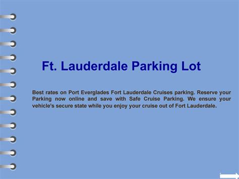 Fort lauderdale cruise port parking rates by safecruiseparking - Issuu