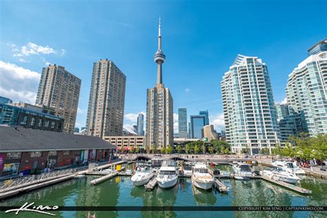 Waterfront Toronto Ontario Canada Cn Tower Marina Royal Stock Photo