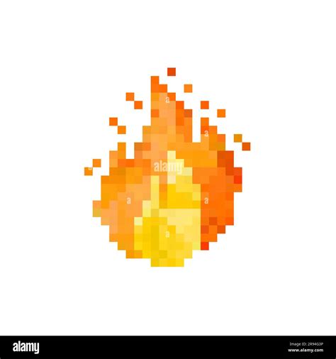 Fire Icon on white background. Pixel 8 bit style Stock Vector Image & Art - Alamy