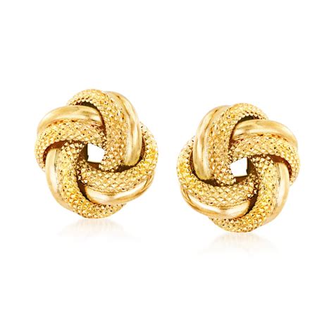 Italian 18kt Yellow Gold Love Knot Earrings | Ross-Simons