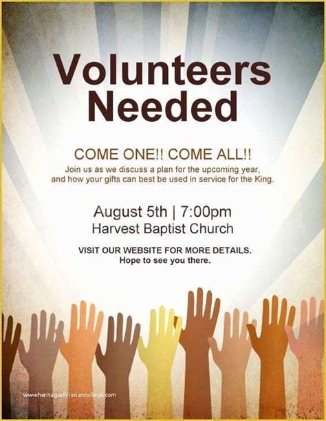 43 Free Volunteer Recruitment Flyer Template | Heritagechristiancollege