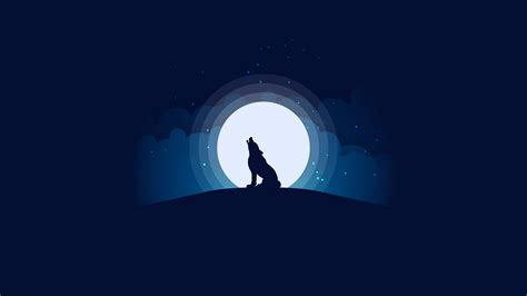 Wolf Howling Minimal Wallpapers HD Wallpapers