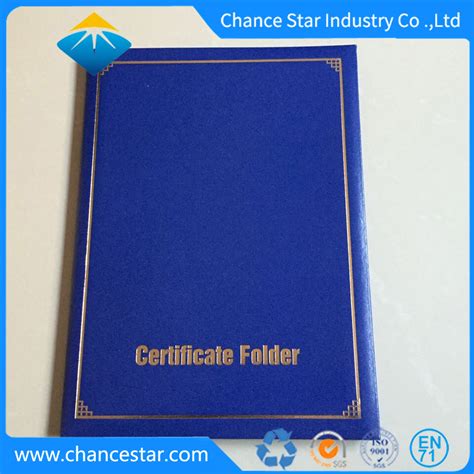 Customized Pvc Pu Diploma Holder Diploma Certificate Folder China