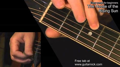 House Of The Rising Sun Easy Guitar Lesson Tab By Guitarnick Youtube