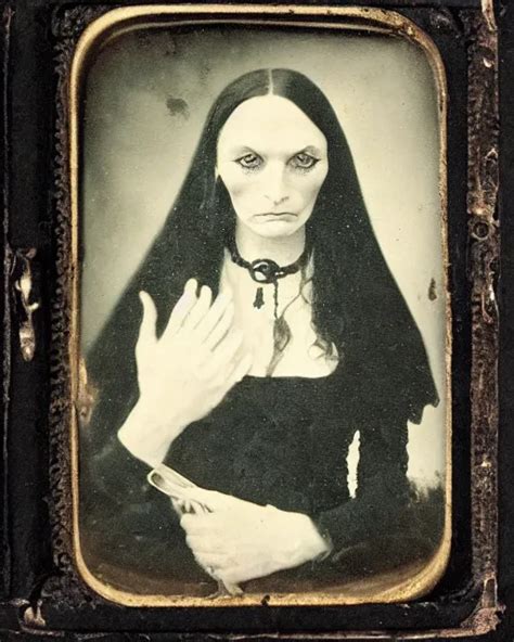 Daguerreotype Ambrotype Of The Old Witch With Terror Stable Diffusion