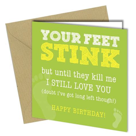 Your Feet Stink Birthday Greeting Card Joke Humour Funny X