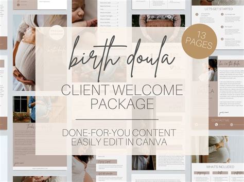 Editable Birth Doula Welcome Package Doula Client Forms New Client