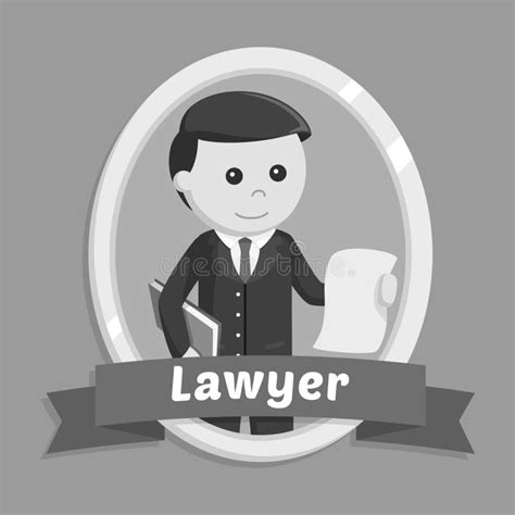 Lawyer Service Character Profession Design Vector Black And White Stock