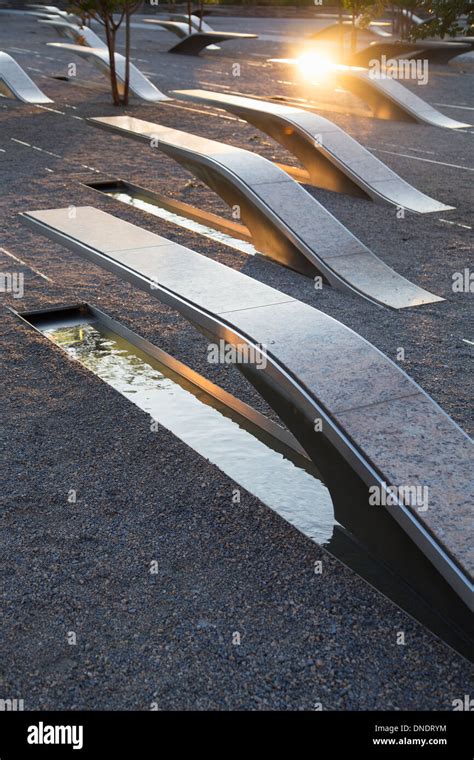 The Pentagon Memorial features 184 empty benches, a Memorial to ...