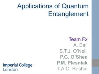 Applications of Quantum Entanglement Presentation | PPT