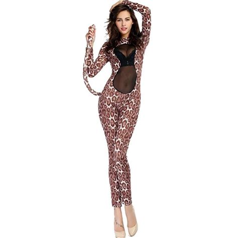 Sexy Women Leopard Costume Halloween Carnival Adult Party Cosplay