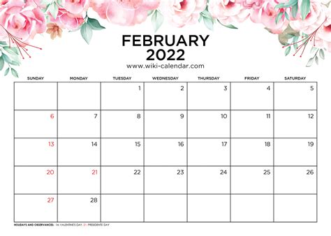 February Printable Calendar