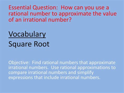 Use Rational Approximations Of Irrational Numbers Ppt Download