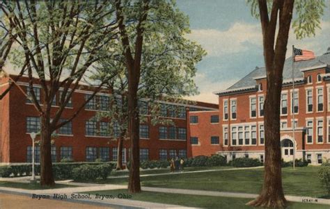 Bryan High School Ohio Postcard