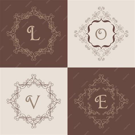 premium vector set  monogram logo template