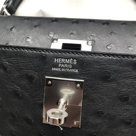 Singapore Hermes Kelly 35 Ostrich 原廠南非KK鴕鳥皮 CK89 Noir 黑色 銀扣 Qatar