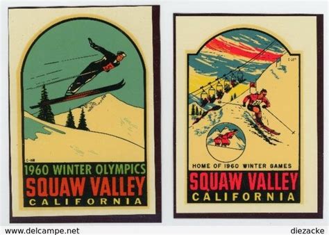 Poster Stamps And Labels Of The Olympic Games 1960 Winter Squaw Valley