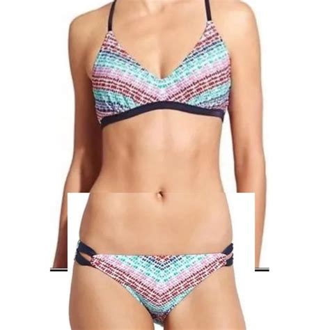 Athleta Swim Athleta Womens Moxie Multicolor Bikini Swim Set Poshmark