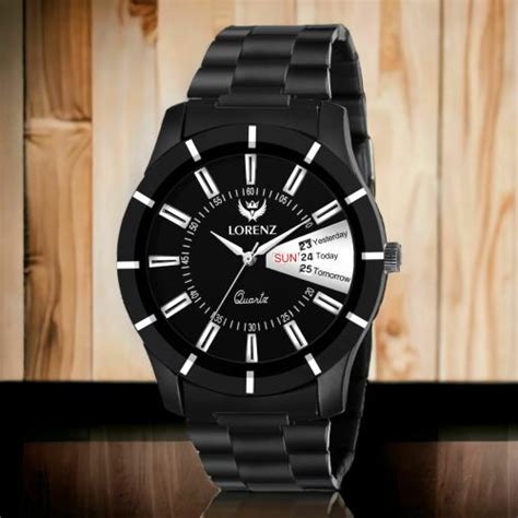 Buy Lorenz Day Date Functioning Black Dial Men S Watch Online At Best