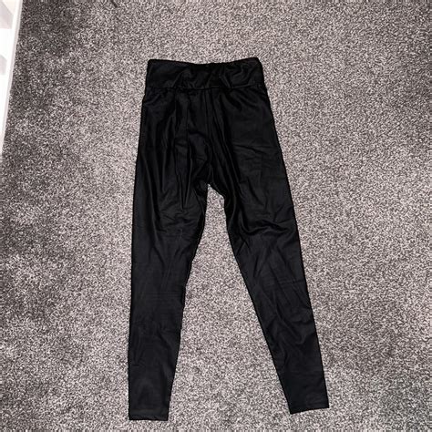 River Island Black Leather Look Leggings Worn A Depop