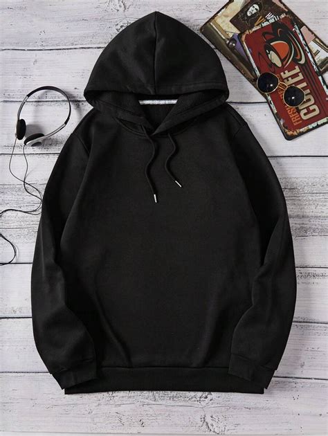 Men's Solid Color Drawstring Hoodie | SHEIN USA