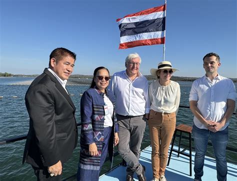 German President Visits Hydro Floating Solar Hybrid At Sirindhorn Dam