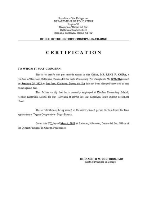 Cert Of No Pending Case Download Free Pdf Philippines