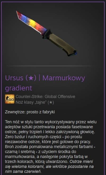 Kosa Cs Go N Skin Ursus Knife Marble Fade New Warszawa Kup Teraz