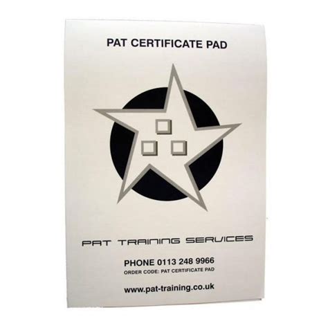 Pat Certificate Pad