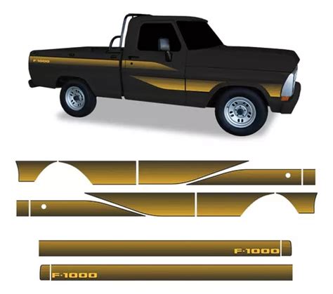 Faixa Ford F 1000 1989 Adesivo Amarelo Lateral Cab Simples MercadoLivre