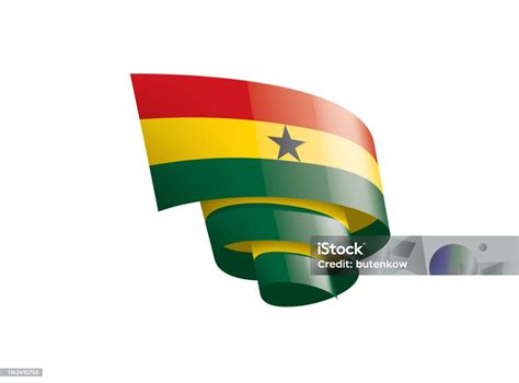 Bendera Ghana Ilustrasi Vektor Pada Latar Belakang Putih Ilustrasi Stok