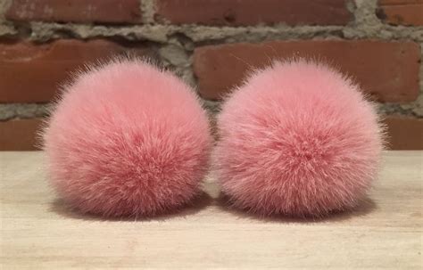 Sweetheart Pink Shoe Pom Poms Faux Fur Light Pink Pink Poms Mink