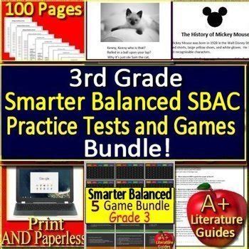 3rd Grade Smarter Balanced Test Prep SBAC ELA Reading SELF GRADING