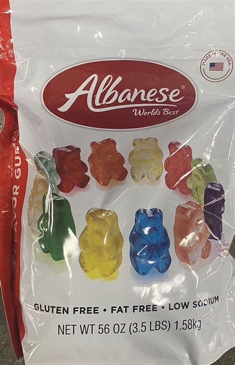 Albanese 12 Flavor Gummy Gummi Bears Candy Share Resealable Bag 56 Oz