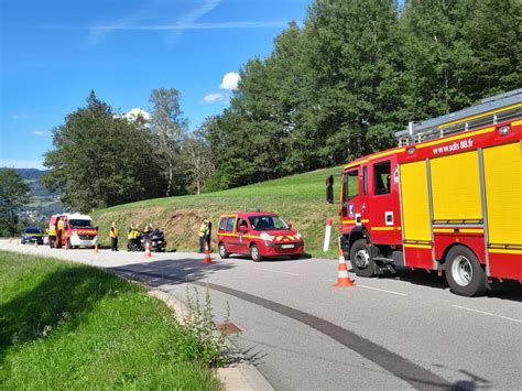 Vosges Le Thillot une motarde légèrement blessée après une chute