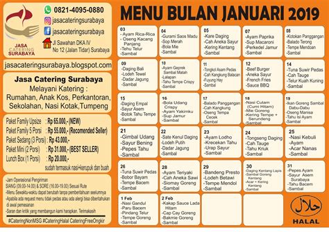 Contoh Daftar Menu Catering