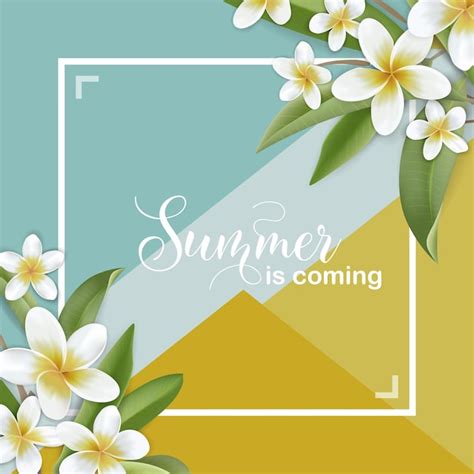 Premium Vector Tropical Summer Flowers Graphic Design With Botanical