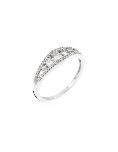 Bague Or Blanc Envoutante Diamant Ct