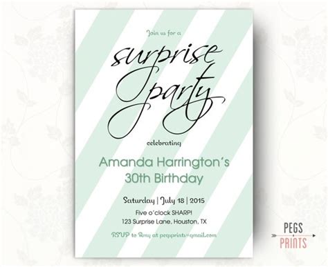 Adult Surprise Birthday Invites Surprise Party By Pegsprints