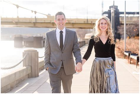 Kelsey Rob Downtown Winter Engagement Photos Pittsburgh Wedding