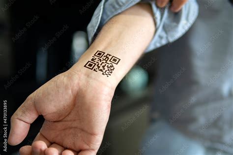 Man Shows His Hand With A Qr Code A Confirmation Of The Vaccination