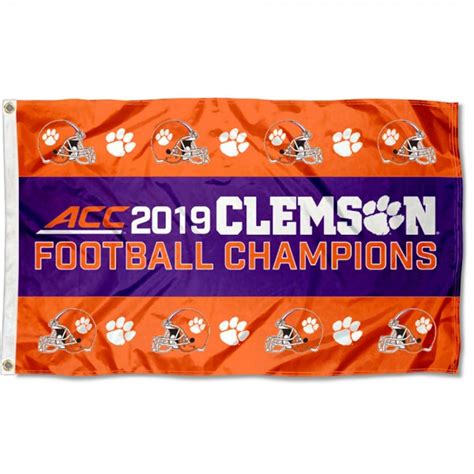 Football 2019 Acc Conference Champions Clemson 3x5 Foot Flag Your