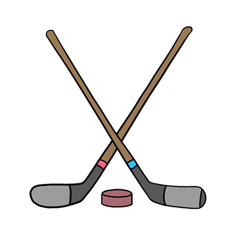 How To Draw Hockey Sticks Really Easy Drawing Tutorial