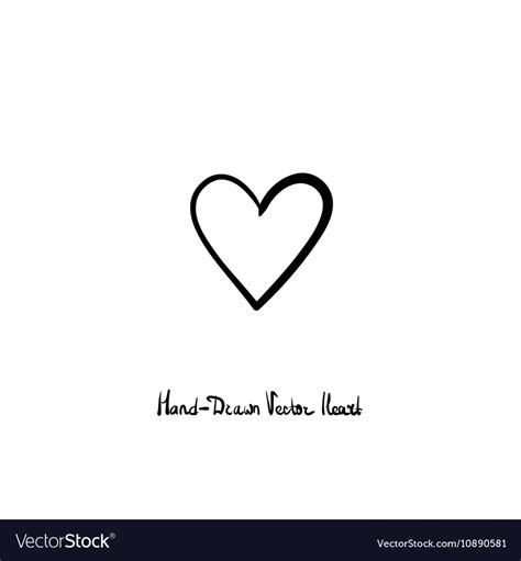 Hand-drawn heart icon Love relationships Vector Image