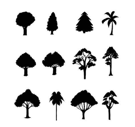 Premium Vector A Collection Of Trees And Shrubs Set Of Plant And Tree