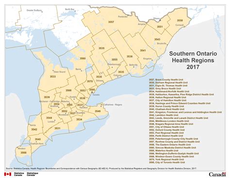 Map 7 Ontario Health Units Southern Ontario Health Regions 2017