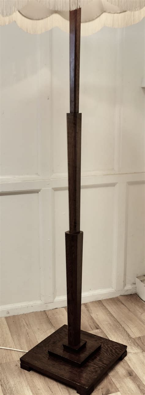 Antiques Atlas Art Deco Odeon Style Oak Standard Or Floor Lamp